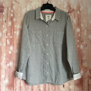 SO Perfect Shirt Gray Relaxed Fit Plaid Button Down Shirt